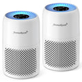 AromaRoom 2 Pack Air Purifiers for Bedroom, H13 HEPA Air Purifier for Home with Aromatherapy, Portable Air Cleaner for Smoke, Allergies, Pet Hair Dander, Odor, Dust, RGB Night Light, AP100-C (White)